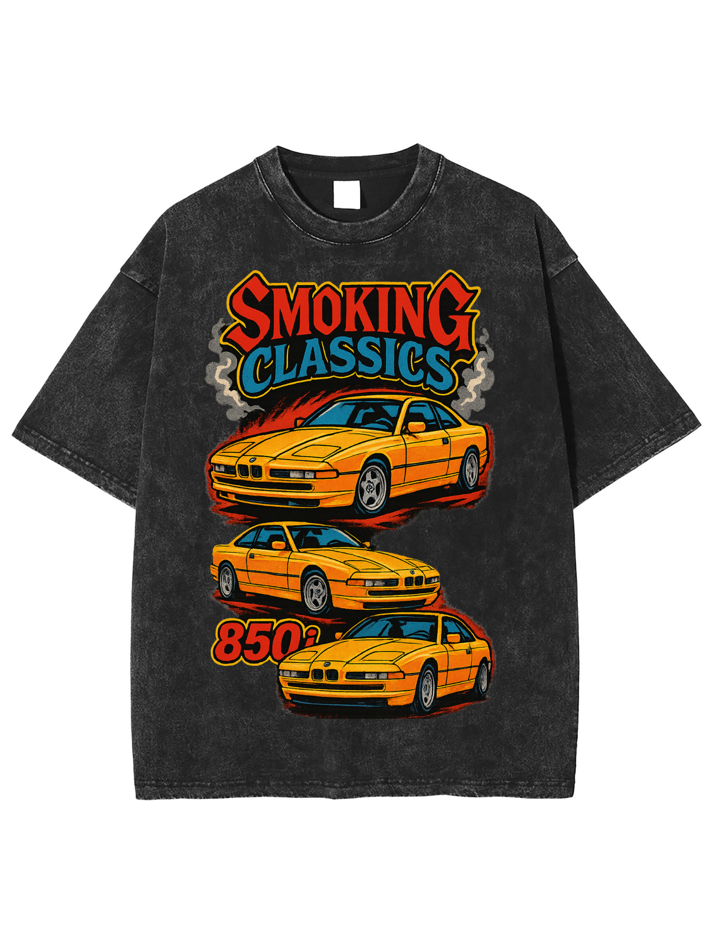 SMOKING CLASSICS "850i" T-Shirt (Ash Black & Blue)