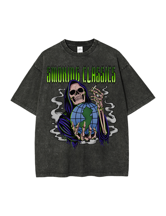 SMOKING CLASSICS "REEFER REAPER" T-Shirt ASH BLACK