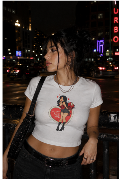 OBSESSION Freaky Nikki Graphic Crop Top T-Shirt 90s Movie Inspired Valentine's Tee